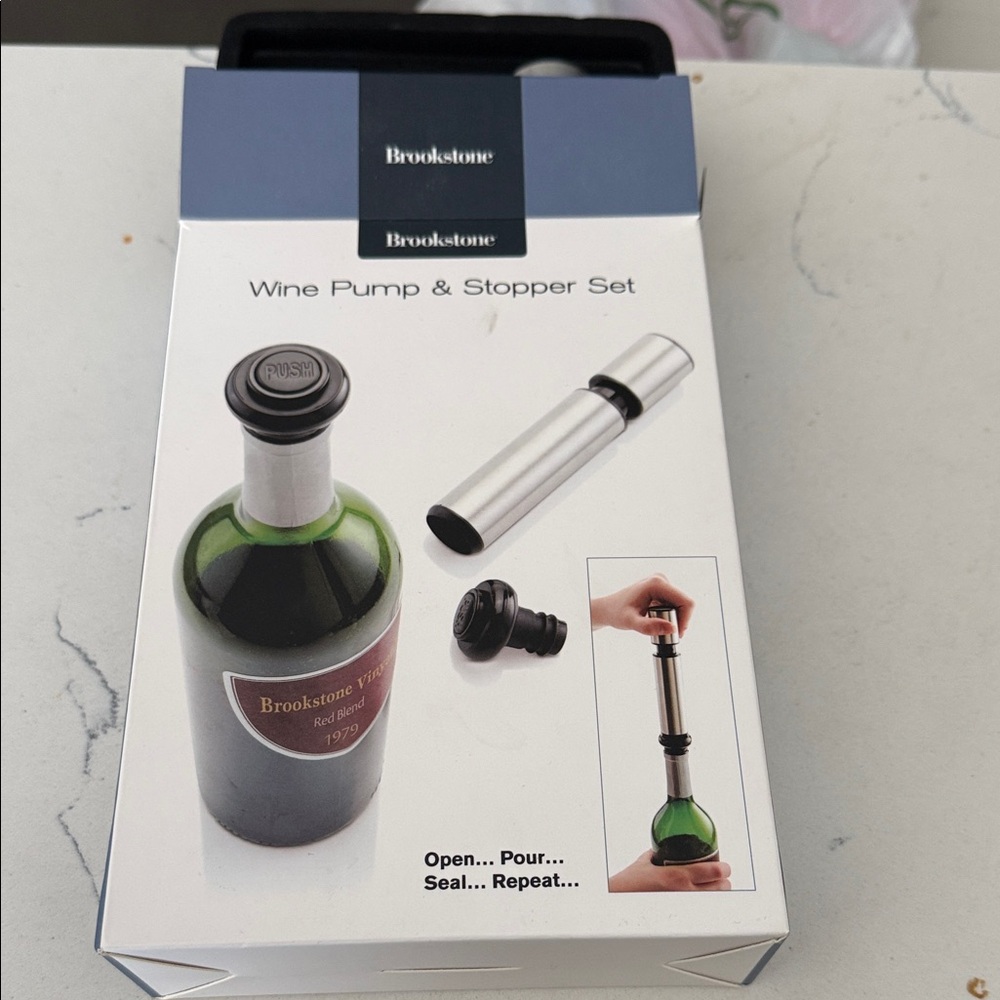 Brookstone Silver Wine Preservation Set